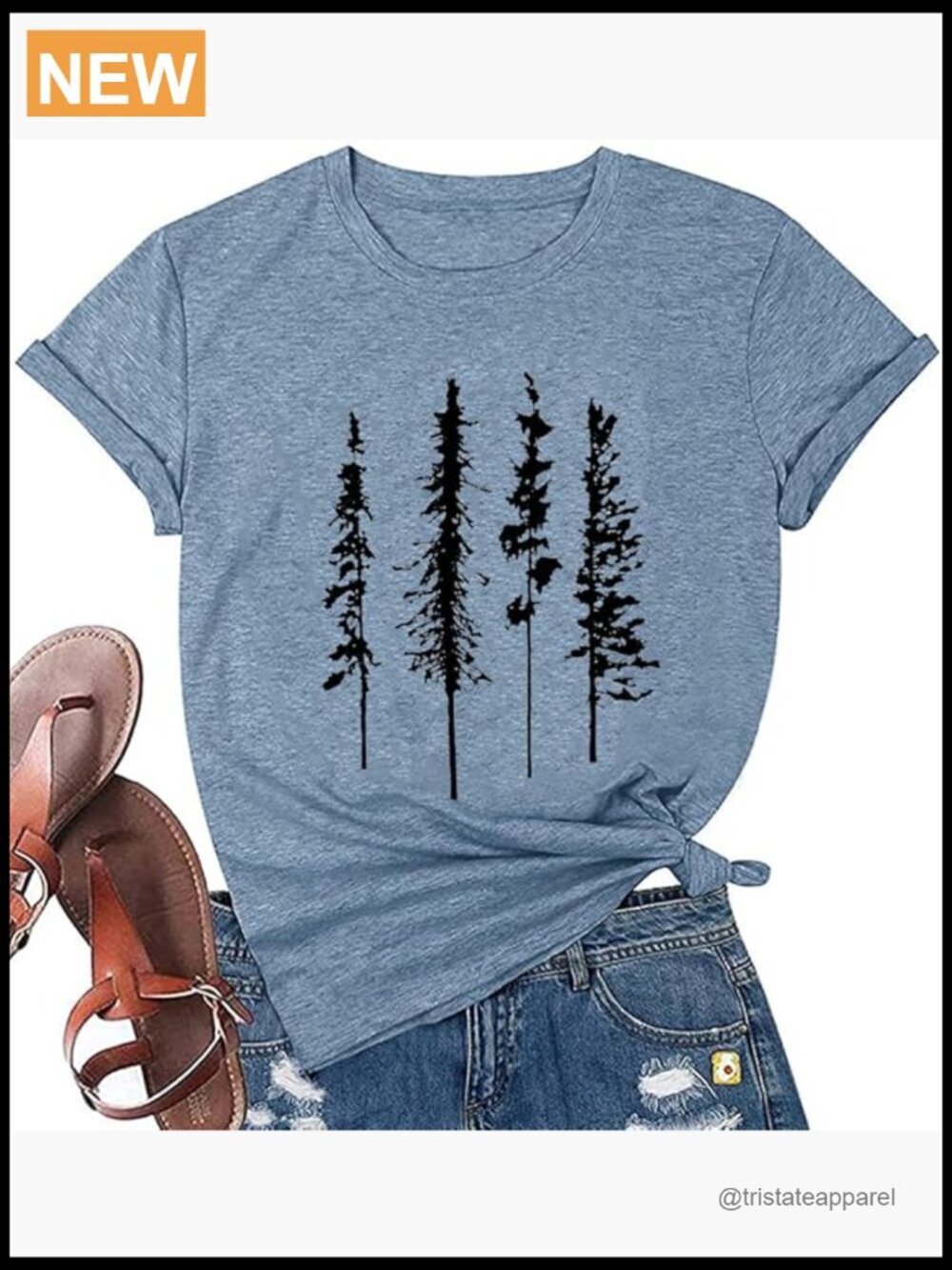 Women's Funny Graphic Pine Tree Tee Summer Hiking Camping Active Athletic Top
